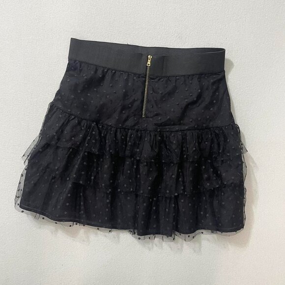 Black tiered ruffle skirt size 4 Cynthia Steffe - Picture 3 of 4